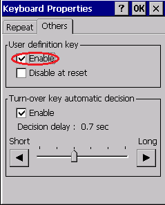 Enable/disable user defined key assignments